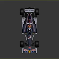 Red Bull Formula 1 Racing Car With Blue And Red Streamlined Design And Sponsor Logo