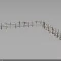 Curved Wooden Fence With Wooden And White Slats On Dark Smooth Floor With Reflection
