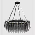 Luxurious Hanging Crystal Chandelier With Gold Chains And Transparent Crystals