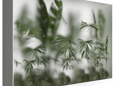 Modern Lightbox Decor With Green Plant Leaves For Stylish Home Interior Design 3d model
