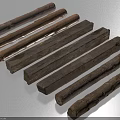 Rustic Timber Building Components With Natural Texture Various Sizes And Shapes