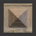 Cartoon Ancient Pyramid Scene With Stepped Stone Layers And Sandy Desert Base
