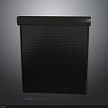 Brown Roller Shutter With Vertical Striped Slats And Metal Top Frame For Home Use
