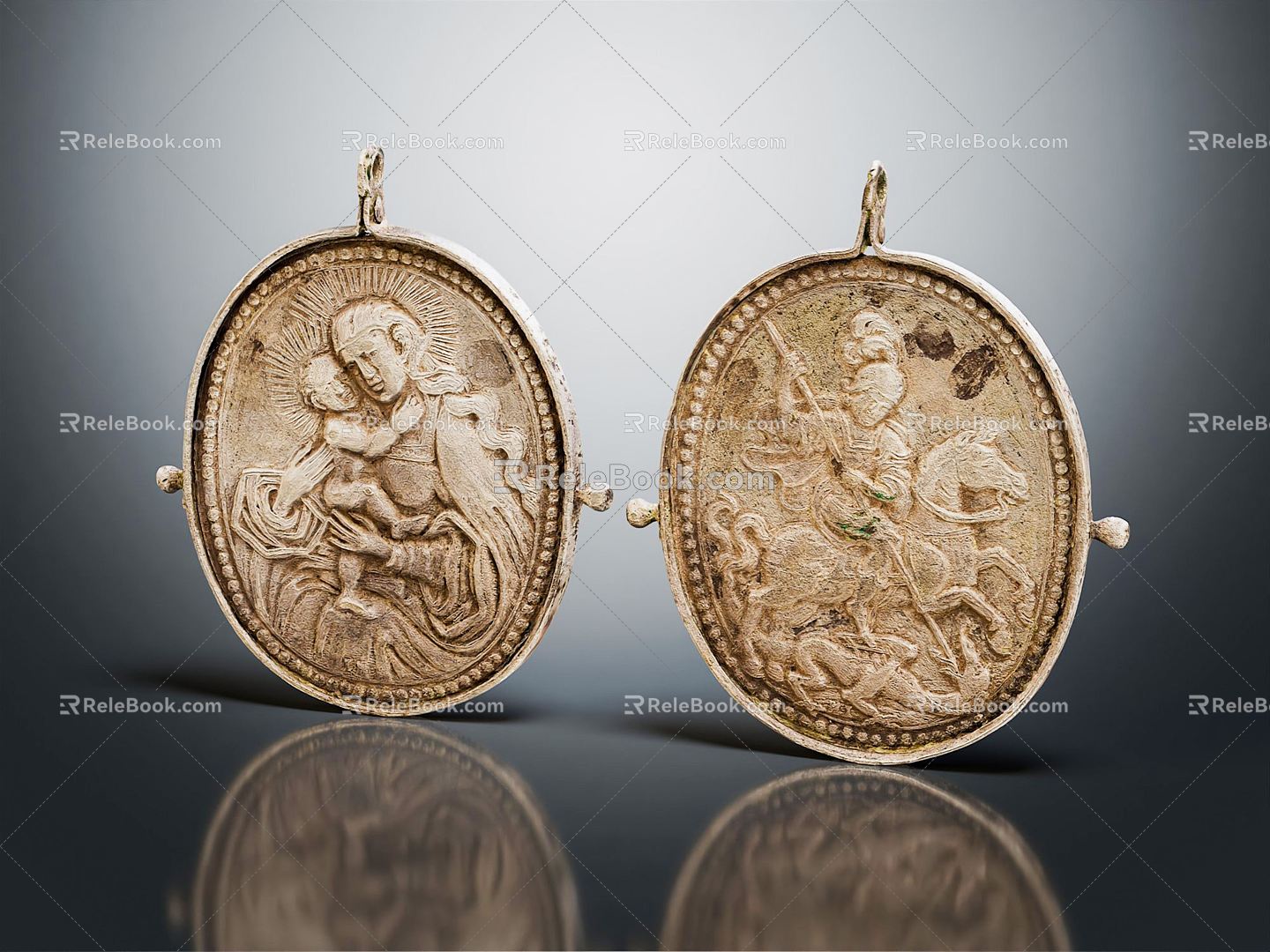 Modern gold coin Order of St. George 3d model