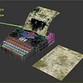 Vintage Typewriter with Printed Paper Sheets and Classic Design on Desk