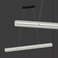 Modern Linear Pendant Chandelier With White Shade And Metal Frame For Interior Design Spaces