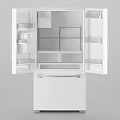 White Double Door Refrigerator Freezer With Digital Display And Modern Design