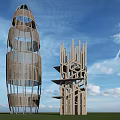 Modern Watchtower View Tower View Tower View Platform 3d model