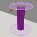 Modern Textured Round Metal Side Table With Fluted Column Base For Elegant Living Room Decor