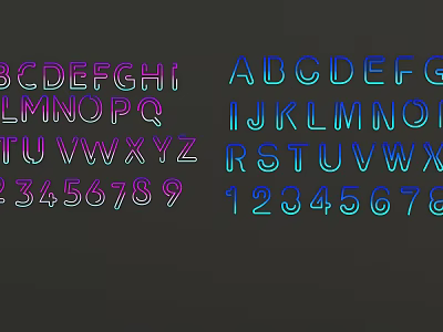 Illuminated Colorful Decorative Lights with Alphabet Letters and Numbers Design for Indoor Decoration 3d model
