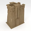Decorative Ancient Brick Architectural Component With Layered Structure And Tower Design