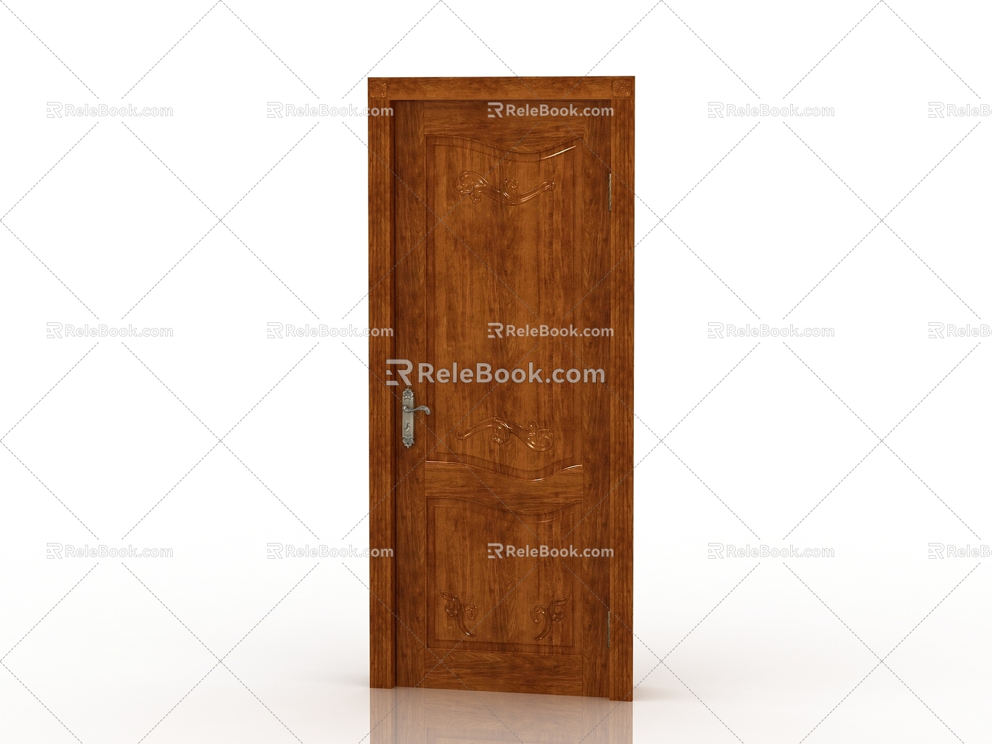 Modern Interior Door Solid Wood Door 3d model