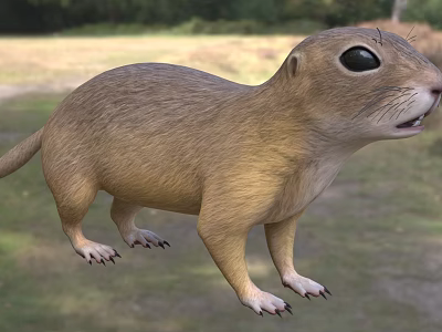 Reptile Lizard In Natural Grassland Habitat With Green Woodland Background 3d model