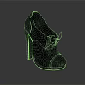 Women's Gray High Heels With Lace Up Block Heel Round Toe And Leather Design