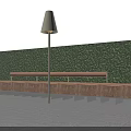 Outdoor Urban Seating Space With Wooden Benches Greenery And Modern Building