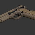 Game Movie Character Tactical Tan Pistol Weapon Design For Action Scenes