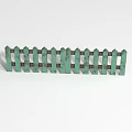 Green Wooden Picket Fence With Rustic Weathered Design For Garden Decoration