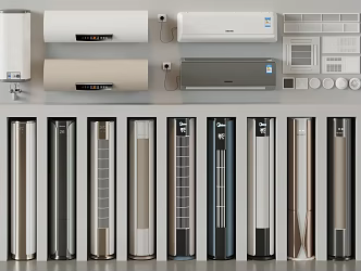 modern air conditioning air conditioning electrical water heater 3d model