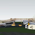 Modern Garden Landscape Design with Winding Paths Circular Seating and Decorative Water Features