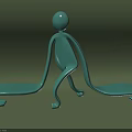 Teal Humanoid Shaped Public Chair With Modern Design And Double Seats