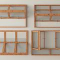 Wooden Windows Displaying Various Opening Styles And Structural Designs 3d model