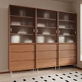 Antique Bookcase Bookshelf 3d model