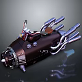 Futuristic Vehicle With Multiple Exhaust Pipes Metallic Body And Leather Seat