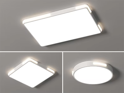 Modern Minimalist Ceiling Light with Square and Round Shapes and Soft Lighting 3d model