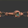 Copper Metallic Mechanical Apparatus With Multiple Arms Spring Structure And Industrial Design