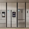 Stainless Steel Refrigerators and Freezers with Multiple Styles and Digital Display Features 3d model