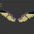 Mythical Creature With Black And Gold Mechanical Wings Symmetric Shiny Reflection