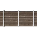 Modern Wooden Slatted Fence With Metal Posts Outdoor Structure Design