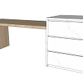 Modern Wooden Desk Design With Storage Compartment And Smooth Surface 3d model