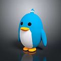 Cute Penguin Toy With Blue Body White Belly Yellow Beak And Feet