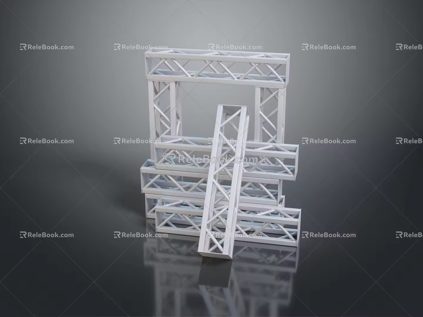 Iron frame large iron frame iron frame house factory industrial iron frame iron ladder rigid ladder work frame rigid scaffold 3d model