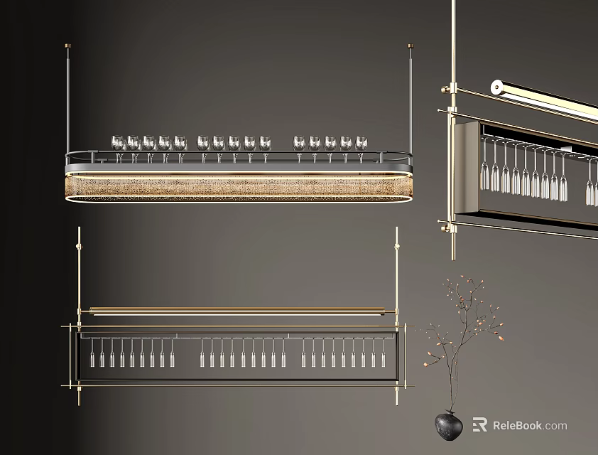 Modern Metal Wall Mounted Storage Shelves With Multiple Layers For Home Decor 3d model 