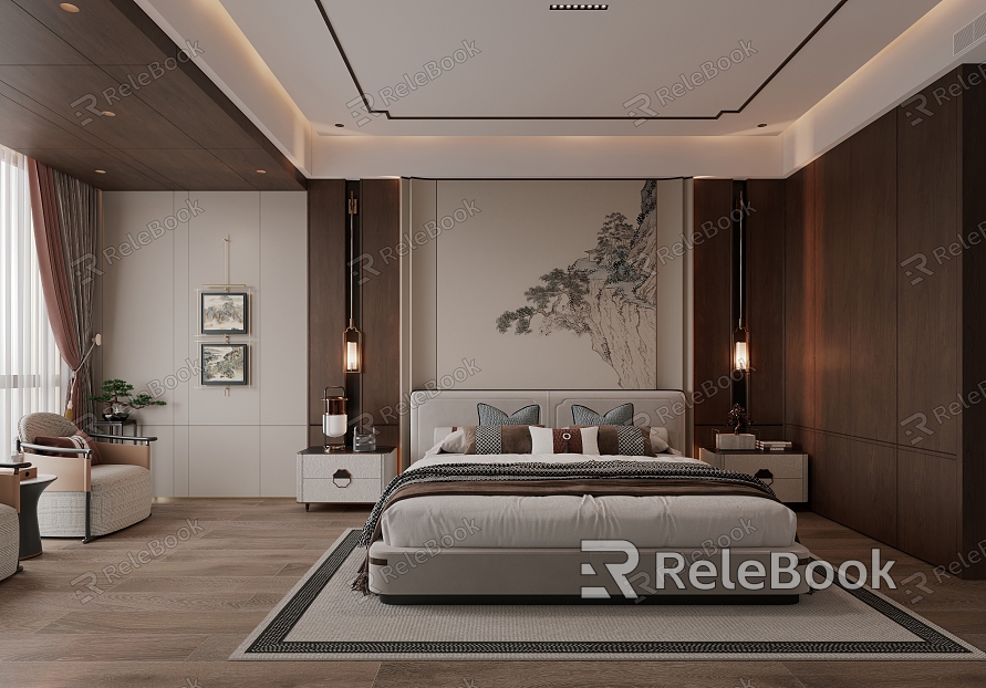 New Chinese bedroom model