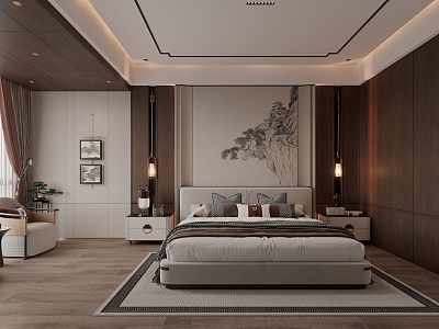 New Chinese bedroom model