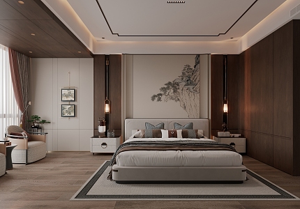 New Chinese bedroom 3d model