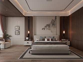 New Chinese bedroom 3d model