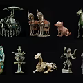 Ancient Style Ceramic Vessels With Animal Shaped And Humanoid Figurines Decorative Crafts