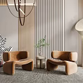 Modern leisure sofa combination single chair 3d model