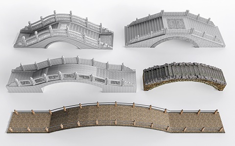 Stone Bridge Stone Arch Bridge Landscape Bridge Small Bridge 3d model