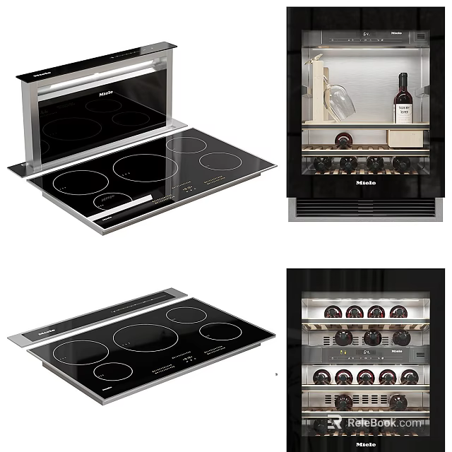 Efficient Kitchen Appliances Including Induction Cooktops And Wine Coolers For Home Use 3d model 