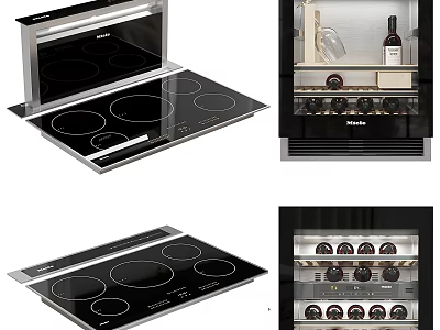 Efficient Kitchen Appliances Including Induction Cooktops And Wine Coolers For Home Use 3d model