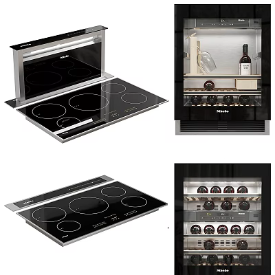 Efficient Kitchen Appliances Including Induction Cooktops And Wine Coolers For Home Use 3d model