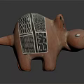 Unique Hippo Shaped Ceramic Furniture Figurine With Black White Patterns