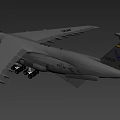 Gray Passenger Airliner with Four Engines Long Wings and Tail Logo Design