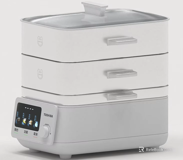 Toshiba Multi Layer Drawer Design Electric Steamer Kitchen Appliance With Digital 3d model