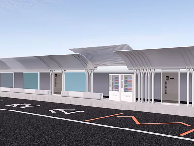 modern platform bus platform 3d model